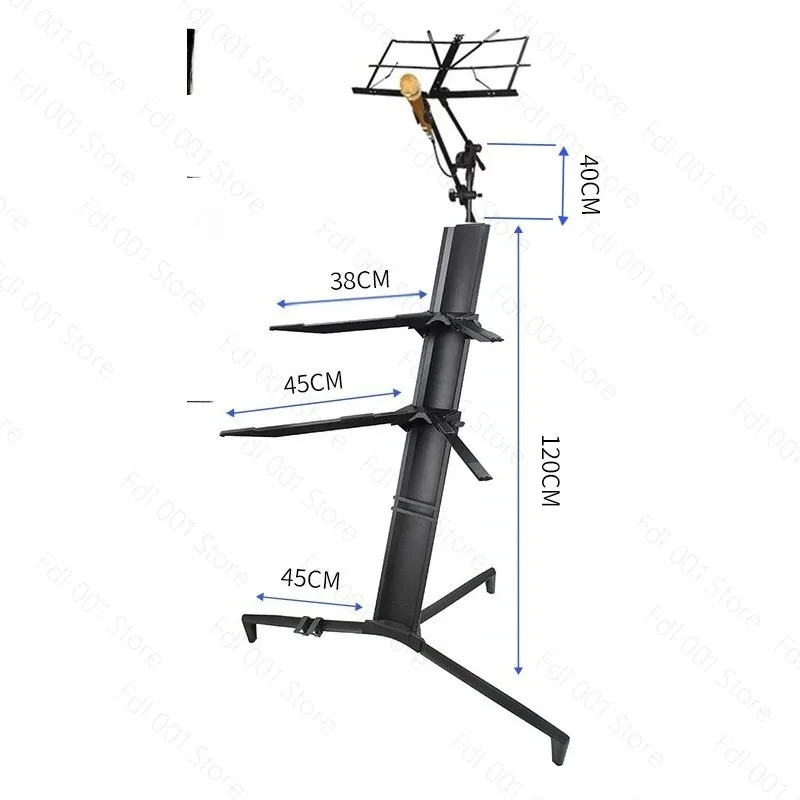 Aluminium Alloy Musical Rack Holder Double 2 Tier Spider Pro Keyboard Stand Electronic Piano Keyboard Stand