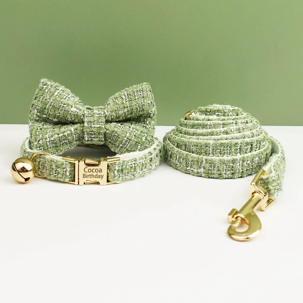 Personalisiertes Katzenhalsband- und Leine-Set aus Metallbeschlägen mit Glockengravur-ID-Tag für Haustierzubehör für Kätzchen – Detail 6