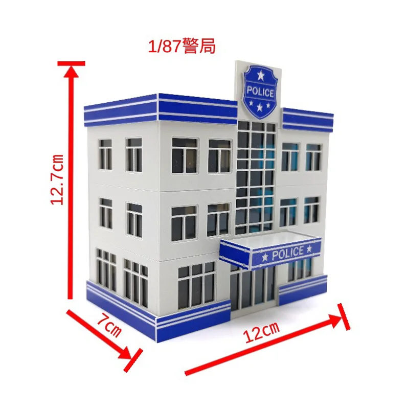 1/87 1/150 1/144 Scale Diorama Buildings Model Police Station Hospital Office Architectural Model Scene Accessories DIY　