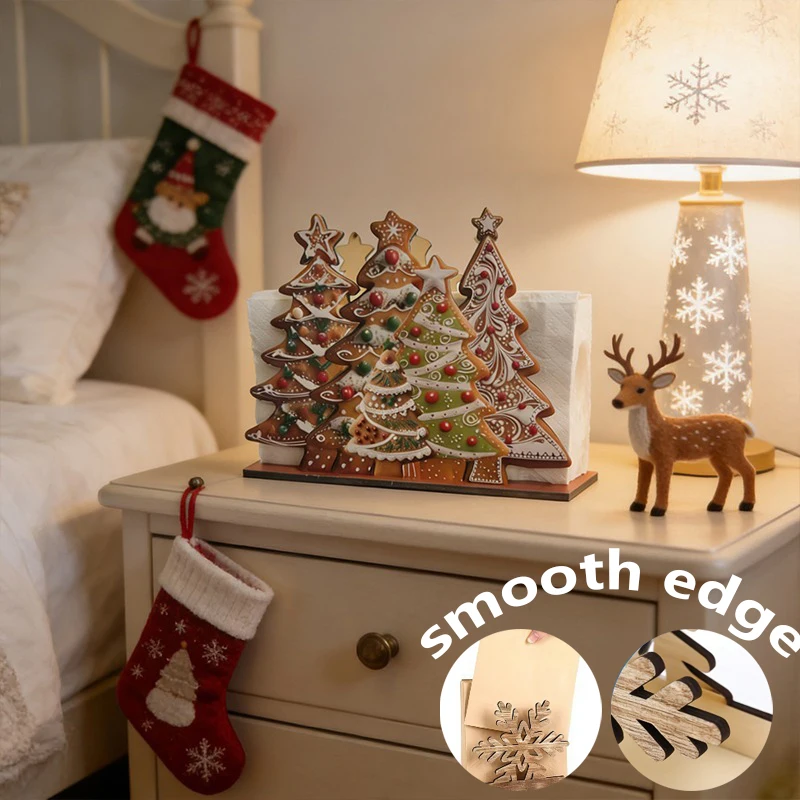 

Free Installation Wooden Napkin Holder with Cute Interesting Patterns Dining Table Storage Rack Coffee Shop Desktop Tissue Box