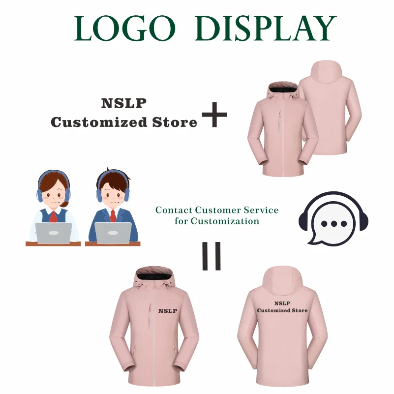 Jaquetas encapuzadas personalizadas, windbreakers de manga comprida, logotipo personalizável, outono e inverno