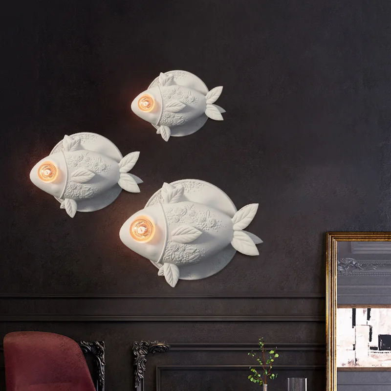 Flower fish Wall Lamp home decor lights Bedroom Lamps wall decor Fish light Living Room luster animal furnishing Indoor Lighting