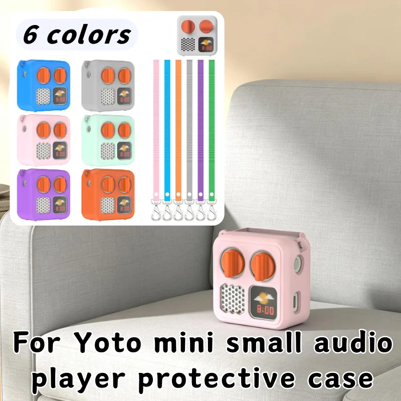 For Yoto Mini Audio Player Protective Case with Lanyard  360° Shockproof Waterproof Stain-Resistant Player Device Protector