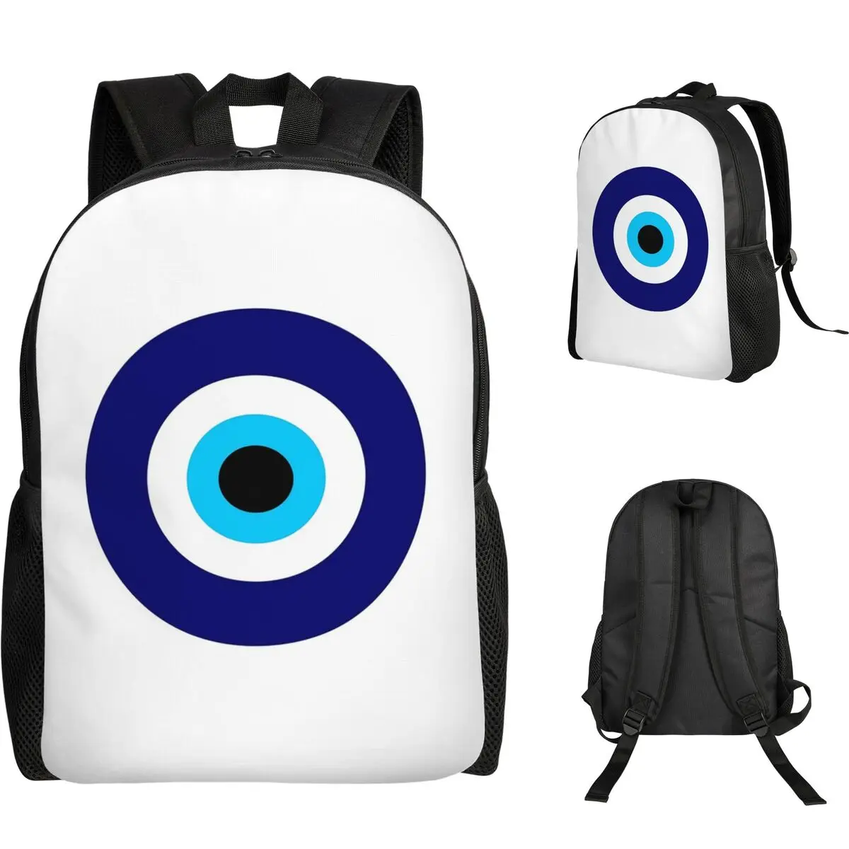 Magic Eye Five Set Evil Ey Student Backpack School Bag Hiking Travel Daypack for Men Women Fashion Bookbag Shoulder Bags