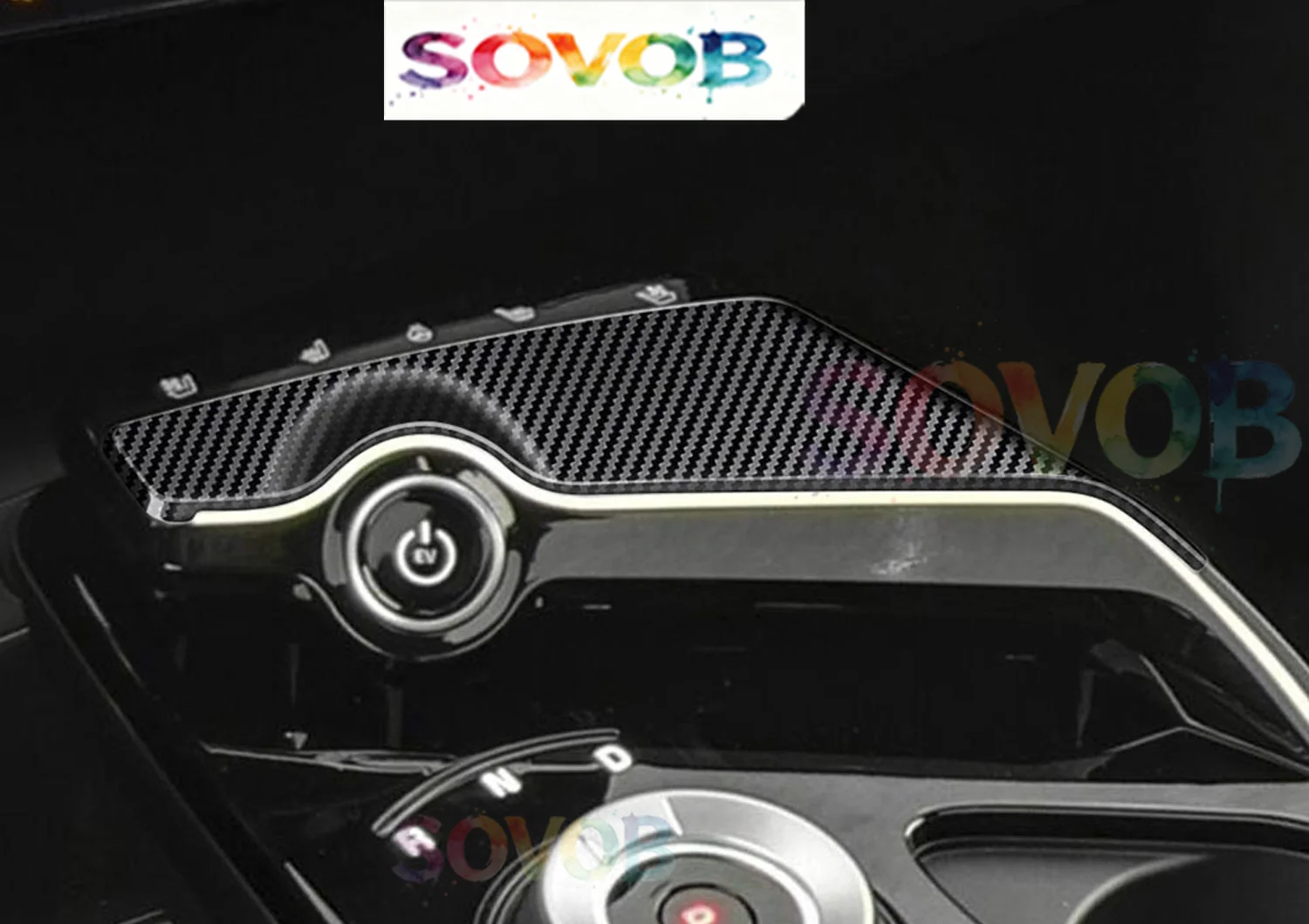 For Kia EV6 2021 2022 2023 Car Accessories ABS Plastic Carbon Gear Position Panel Cover Trim 1PC Only Fit LHD!