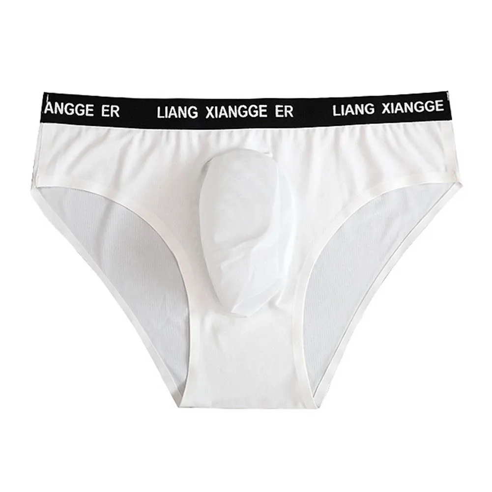 Men's Sexy Thin Seamless Pants Ice Silk Briefs Sissy 3D Bulge Pouch Hot Lingiere Bikini Breathable Underwears Men's Underpants