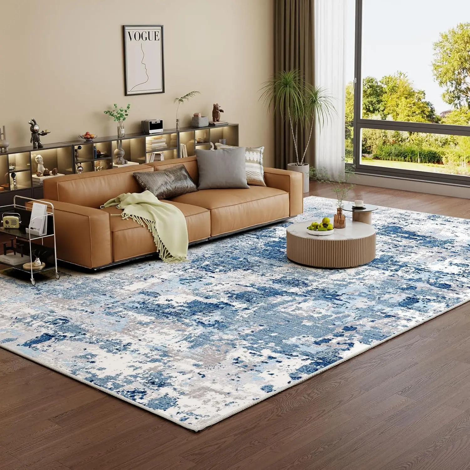 

Vamcheer Washable Abstract Area Rug - Contemporary Style for Living Room, Bedroom, or Kitchen , Non-Shedding