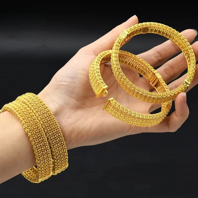 ANIID Dubai Mode 24K Vergoldet Armreifen Armband Afrikanische Nigerian Braut Hochzeit Geschenk Hawaiian Frauen Charme Schmuck Großhandel