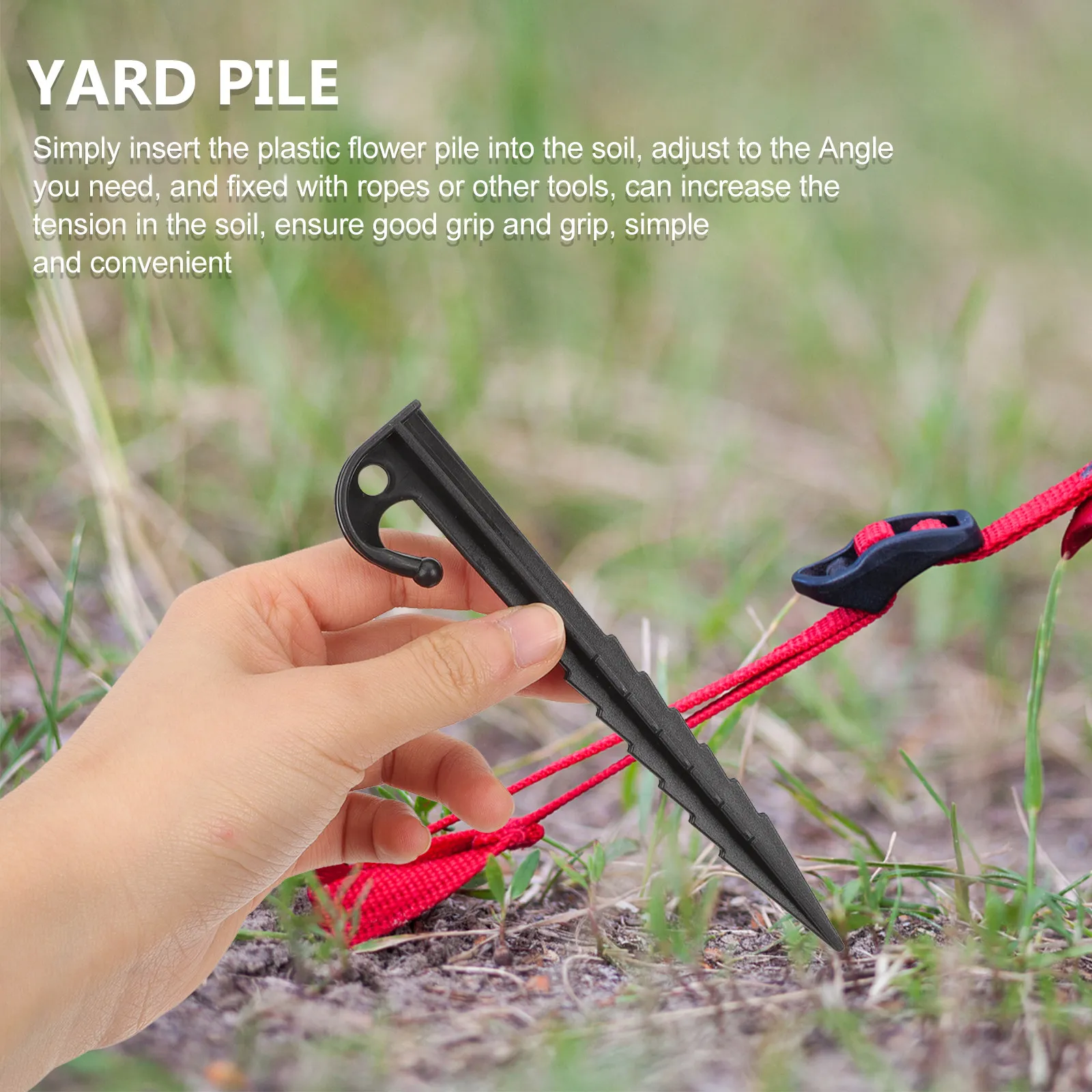 25Pcs Ultra-Light Heavy Duty Tent Stakes Reusable Plastic Inflatable Ground Nails for Camping Tent Fixing Beach Mud Grass