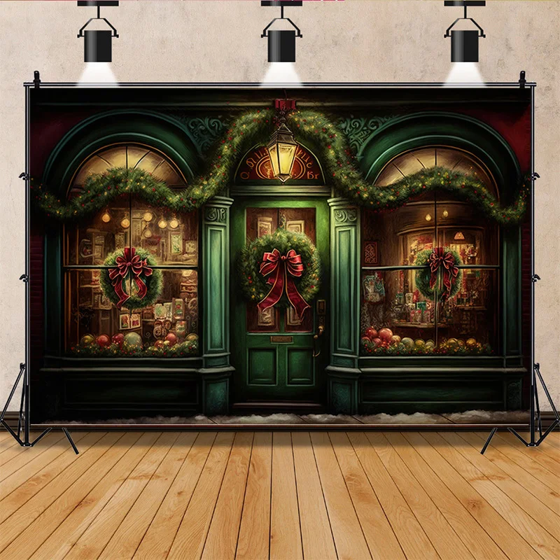 

SHUOZHIKE Christmas Decorations Photography Backdrops Living Room Ornament Birthday Store Front Photo Studio Background QS-32