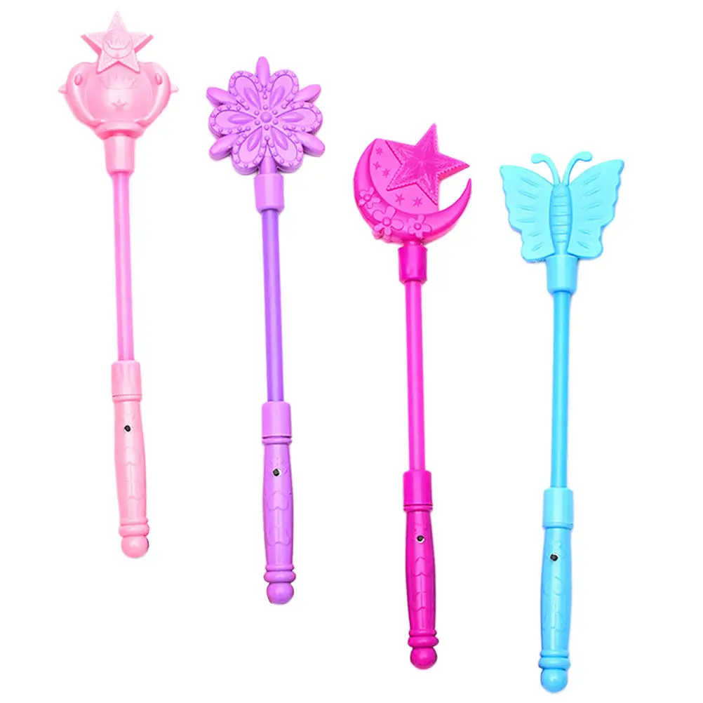 

4Pcs Glowing Stick Decorative Luminous Fairy Wand Bright Flashing Cheering Props for Kids Party Festival Night Events