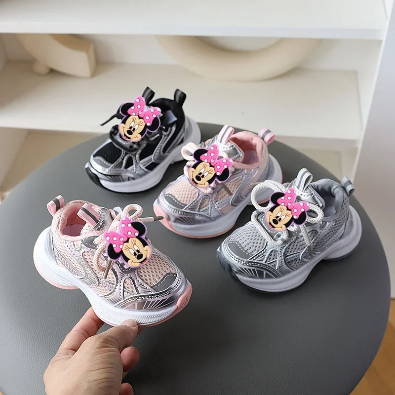 Disney Mickey Mouse Girl Sports Shoes Spring Autumn Soft Sole Sneakers Children Casual Shoes Boy cute Breathable Running Shoes