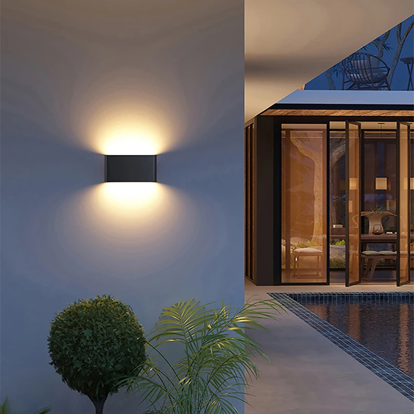 Outdoor Waterproof Wall Lamps  LED Up and Down Wall Lights Outside Wall Sconce For Garden Porch Terrace Balcony Lighting