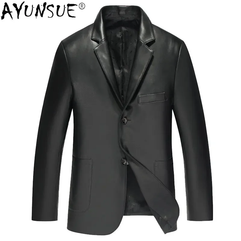 

Men's Genuine Leather Suit Coats New Autumn Winter Men's Clothing 100% Sheepskin Jackets Business Leather Coat Male 8XL Jaqueta