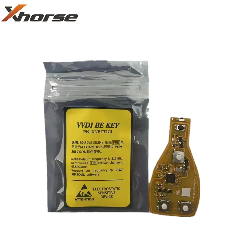 XHORSE VVDI BE Key Pro XNBZ01EN XNBZ02EN dla Benz V3.1 PCB zdalny Chip inteligentny klucz powłoka z Logo może wymieniać MB BGA Token