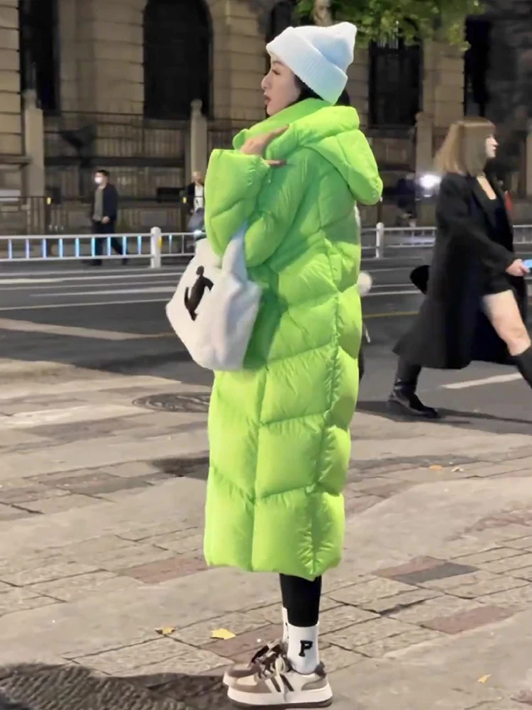 Faionable largo een abajo Jaet mujer suelta blanca Du pluma Thiened ropa de abrigo cálida viaje de invierno Sle versión coreana