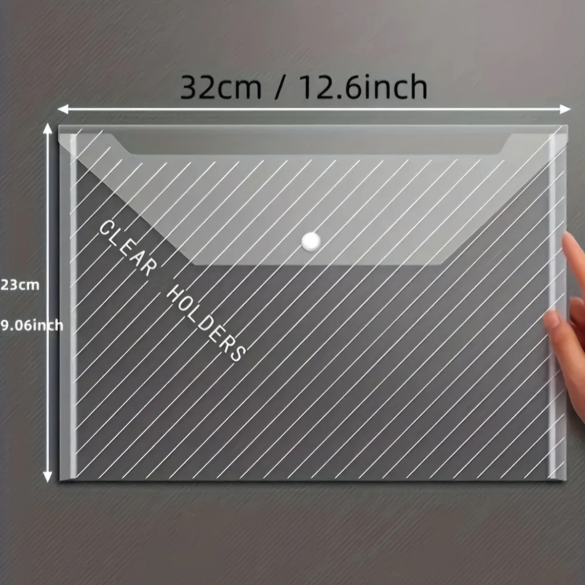8pcs 1mm A4 Transparent Colored Plastic Envelope File Bags, Waterproof, Large Capacity Storage - Office Documents And Supplies