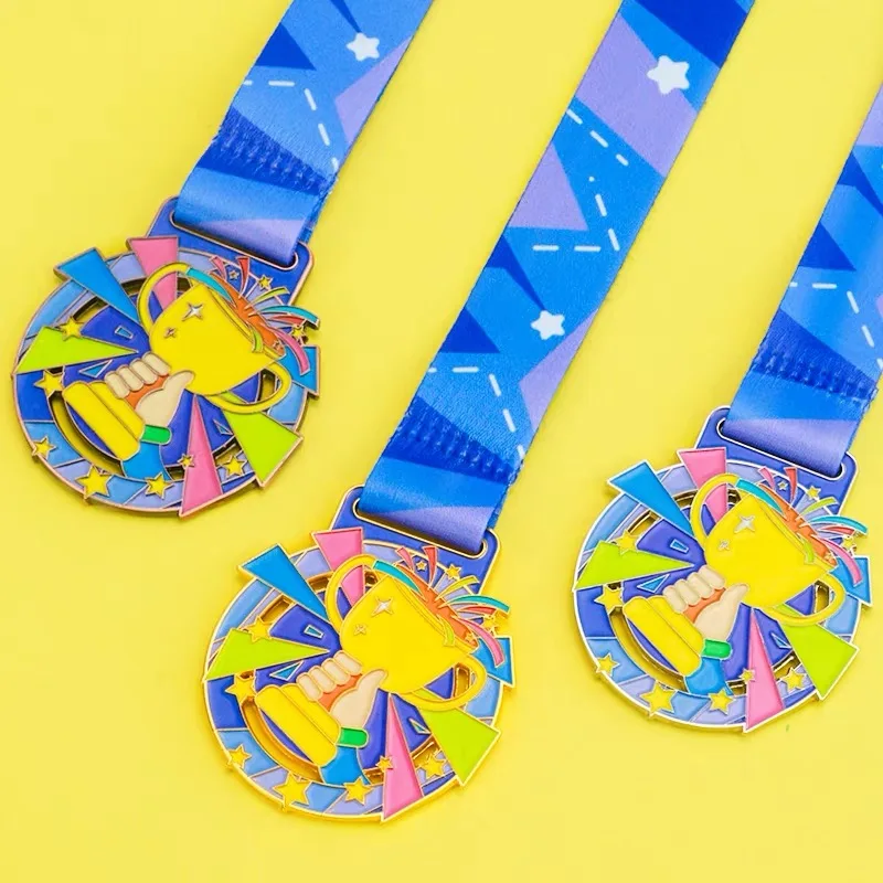 Customized Creative Small Metal Medal for Children's Competition Gold, Silver, Bronze Team Activities Sports Award Souvenir, 3Pc