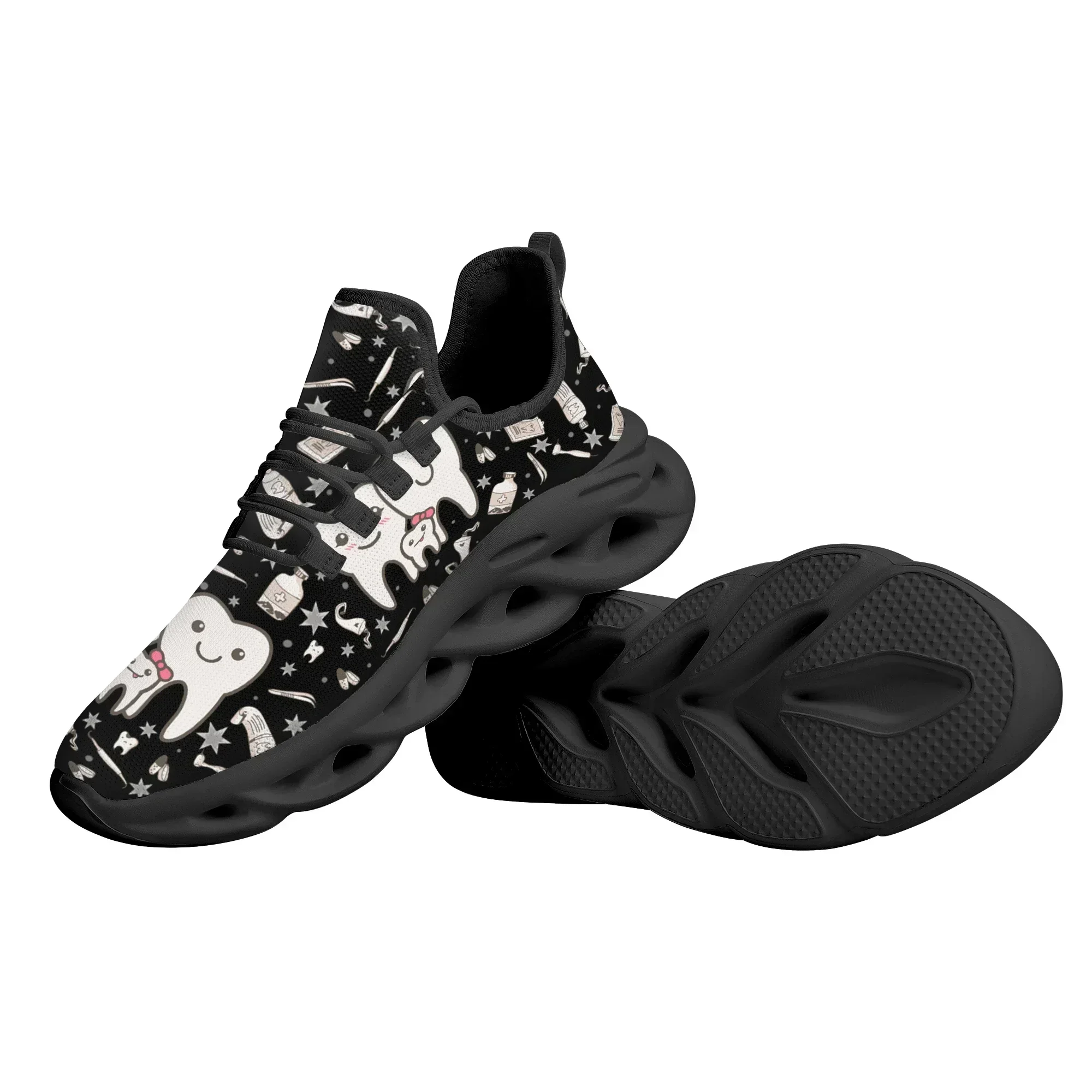 Cute Dental Design Sneakers Ladies Casual Lightweight Lace Up Shoes Breathable Dental Mesh Nursing Shoes Walking Footwear view 5