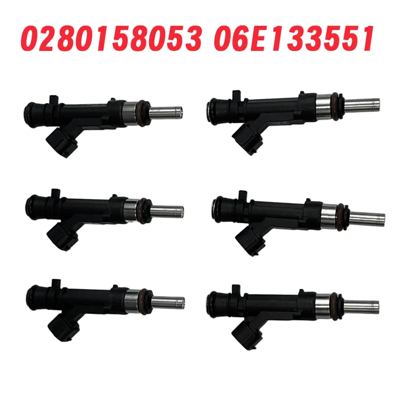 

Новые 6 шт. топливные форсунки 0280158053 06E133551 для A6 Avant Quattro C6 4F2 4F5 2005-2008 2,4 топливные форсунки