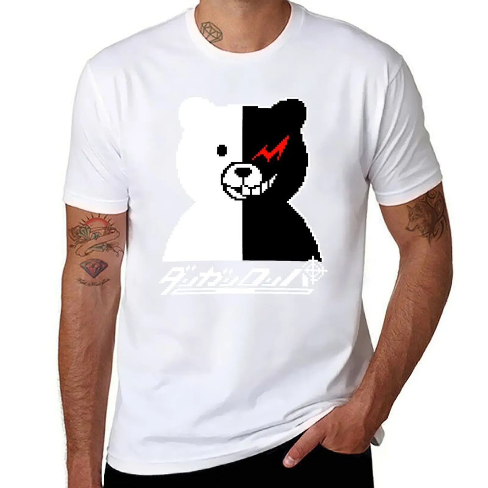 

Monokuma Pixels tee T-Shirt man t shirt summer cotton tshirt 100% funny t shirts man T-Shirt