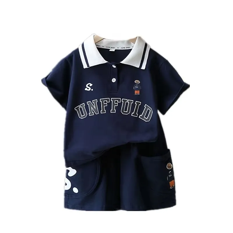 Children Outfit Summer Baby Boys Clothes Sets Kids POLO Shirt AND Shorts 2pcs Suit Toddler Suits 2-11 Year Boys Sport Suit