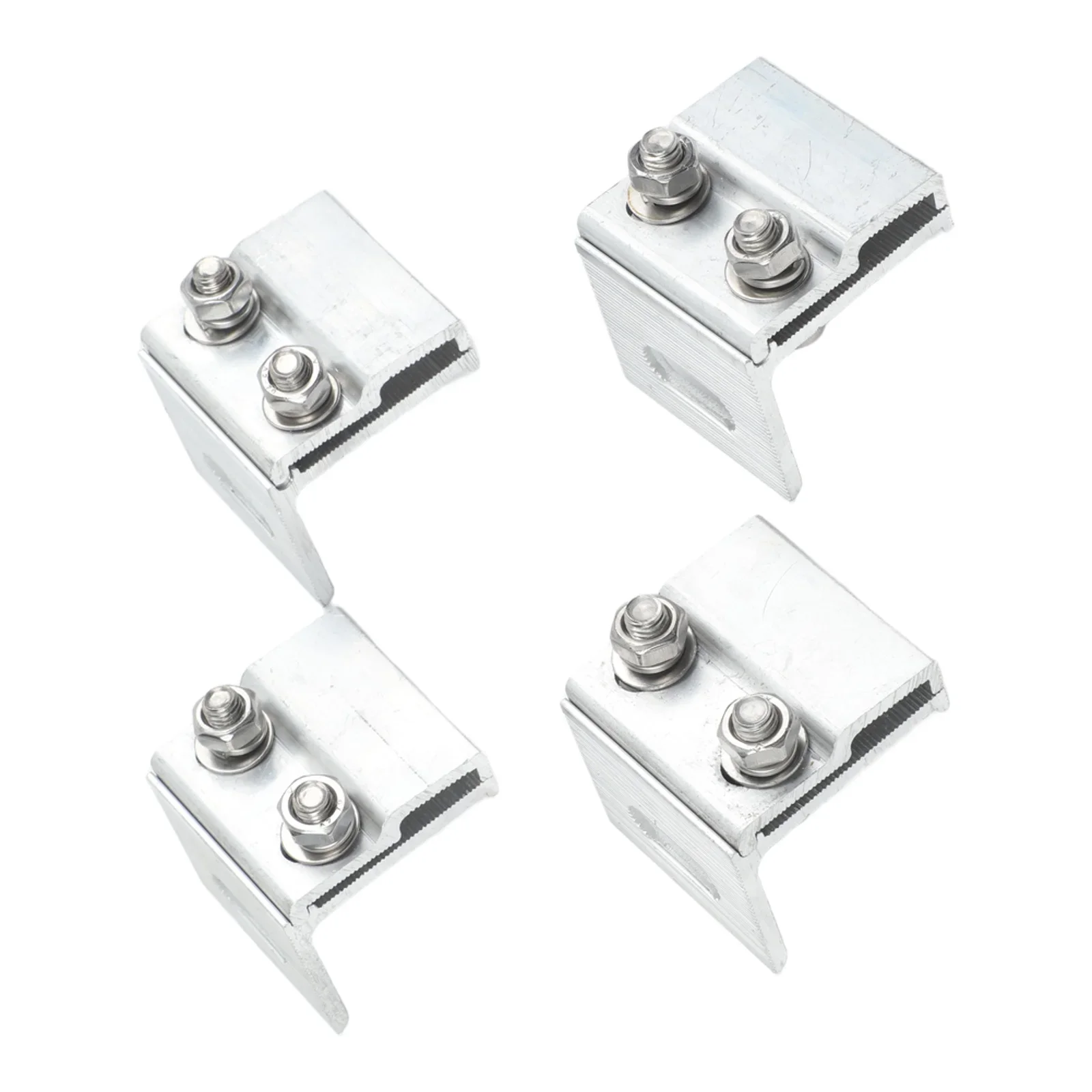 Aluminum Standing Seam Clamp For Solar Panel Mounting On Folded Sheet Metal Roofs With Stainless Steel Assembly Hardware