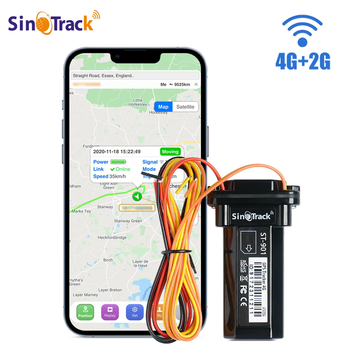 4G+2G Cross‑Border GPS Car Tracker ST‑901L, Waterproof Anti‑Theft Locator for Electric Vehicle Automobile