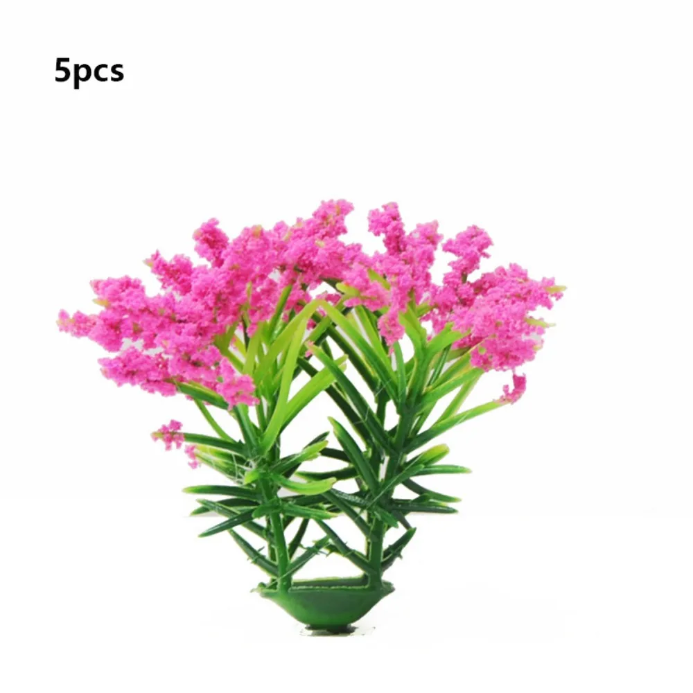 5pcs High Quality Plastic Miniature Flower Cluster Mixed Colorful Greenery Building Layout Grass Architecture