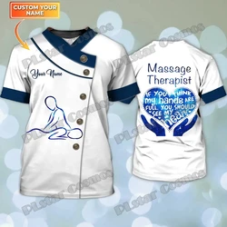 Gepersonaliseerde naam Ik werd een massagetherapeut 3D Gedrukt heren T-shirt Zomer Unisex Casual t-shirt Massage Spa Shirts DW255