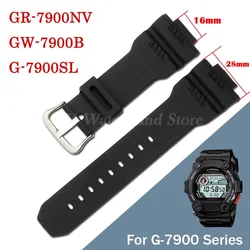 Silicone Watch Band for G-7900SL GW-7900B GR-7900NV Rubber Strap G7900 Replacement Waterproof Rubber 16*28mm Bracelet