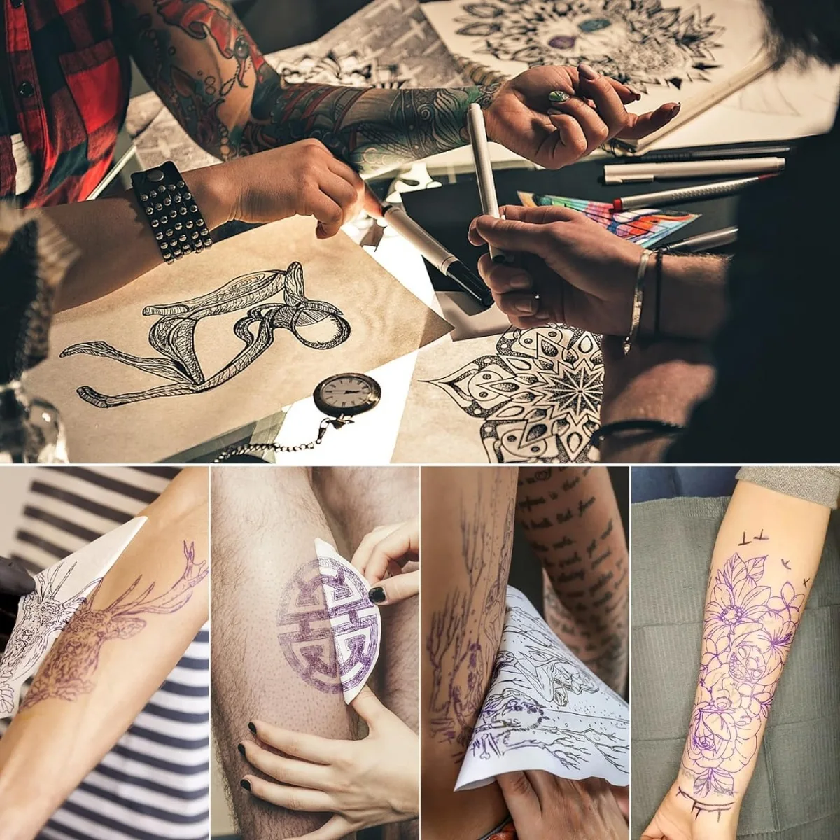 A4 4-Layer Tattoo Transfer Paper Temp Stencils Print/Hand Draw Studio/DIY/Body/Party Safe Printer Skin Waterproof Practice