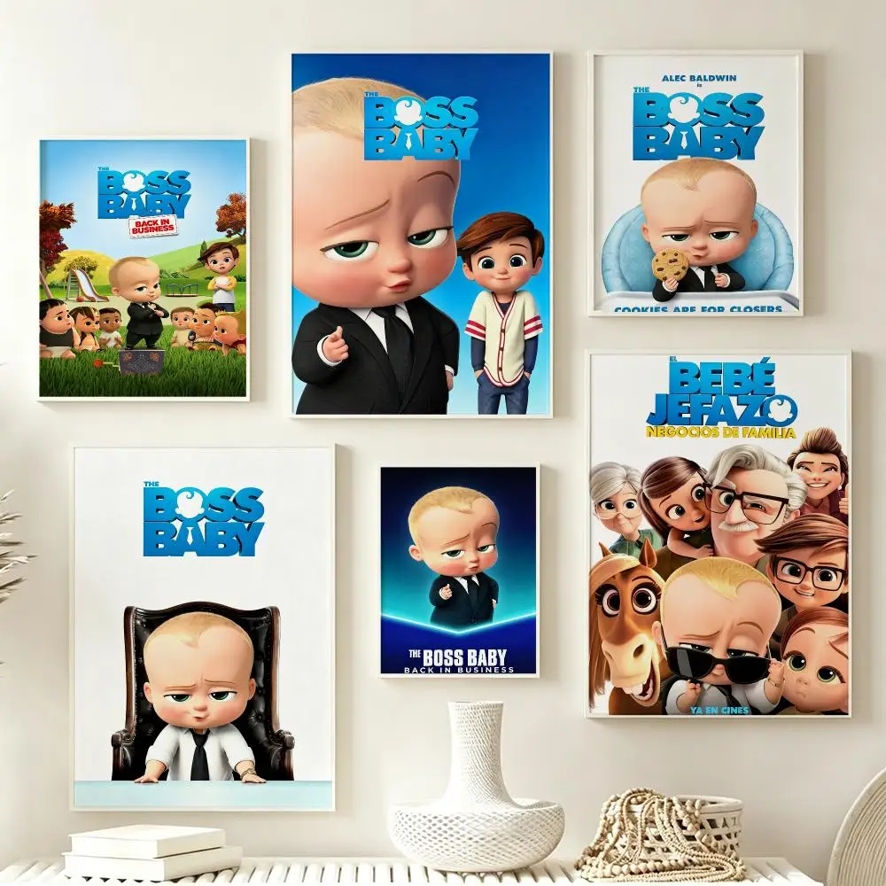 Movie The Boss Baby Poster Poster Multiple Sizes  frameless Creamy Style Wall Art Home Decor For Living Room Bedroom gift