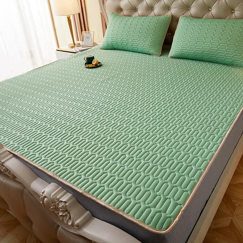 Bloemen Latex Zomermat Kit Cooling Feel Bed Pad en Kussensloop Koud Slapen Bed Mat voor de zomer Ademend Opvouwbare Cool Mat