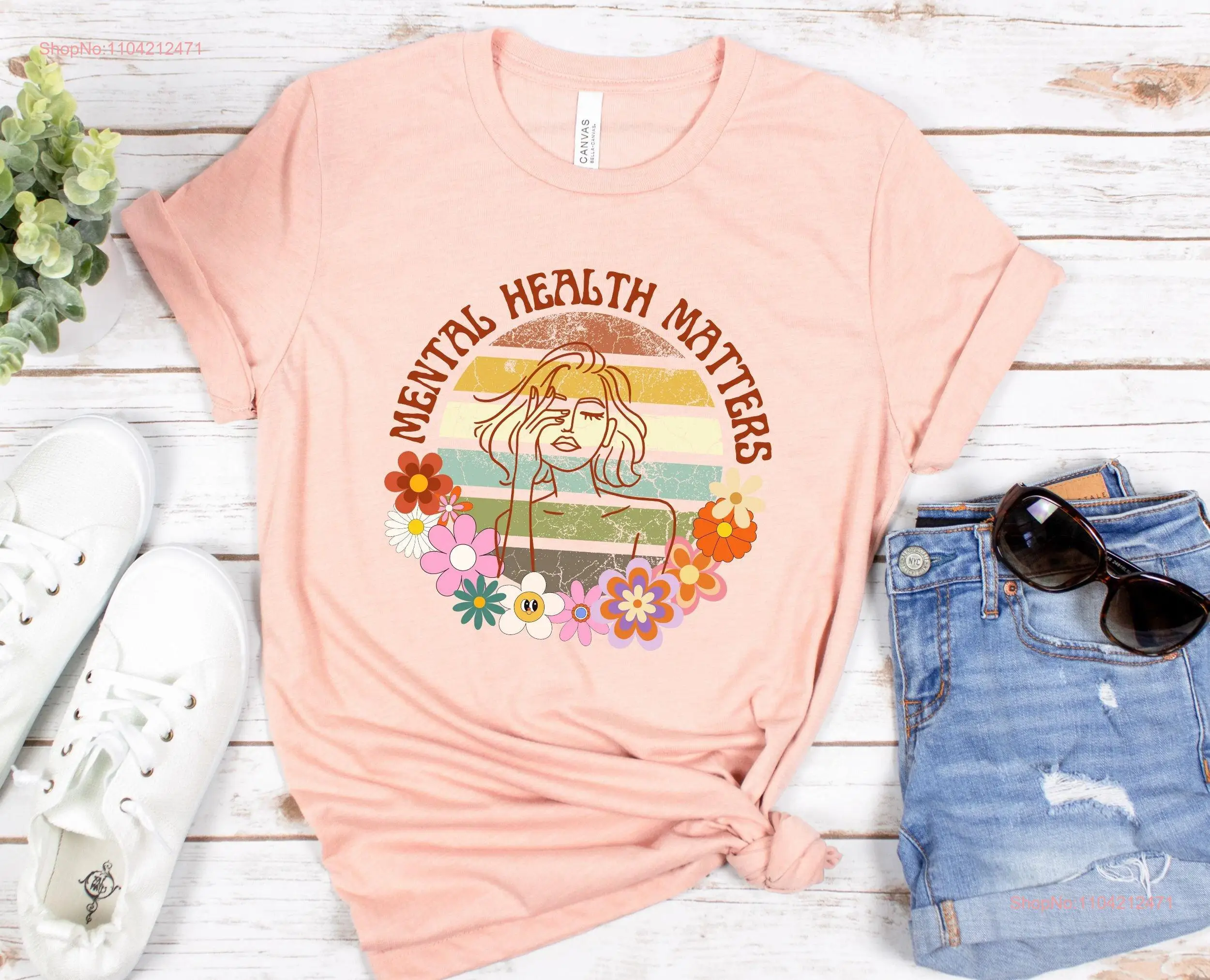 

Mental health matters shirt Retro T Women Inspirational Self love top yourself be strong tee awareness