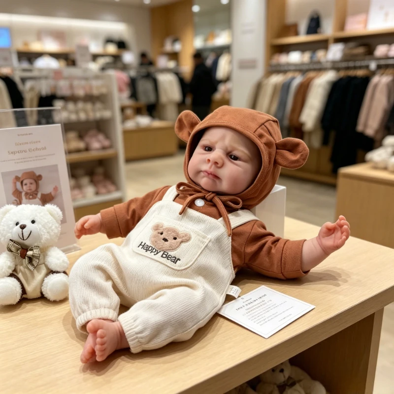 

48cm Cotton Body Baby Boy Doll Kobi with Painted Hair Realistic 3D Painting with Visible Veins Gifts for Birthday