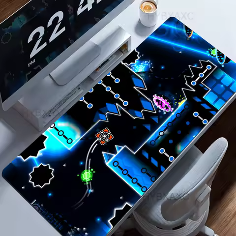 Mouse Pad Geometry Dash Gaming Desk Mat Laptops Anime Carpet Gamer PC Cabinet Large Gamers Accessories Computer CSGO Mousepad