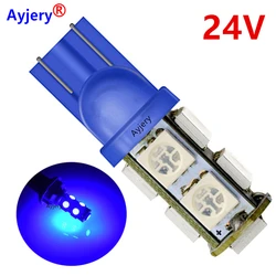 4pcs DC 24V T10 194 W5W 5050 SMD 9 LED White Blue Red Car LED Light Bulbs Interior Side Wedge Lamp Clearance Dome Lights
