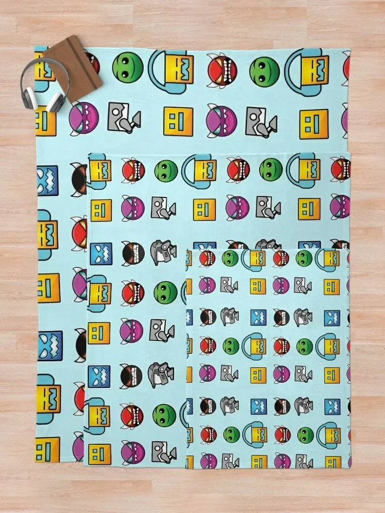 geometry dash unblocked level Throw Blanket Retros Decorative Sofas Decoratives Blankets blankets for beds  throw blanket