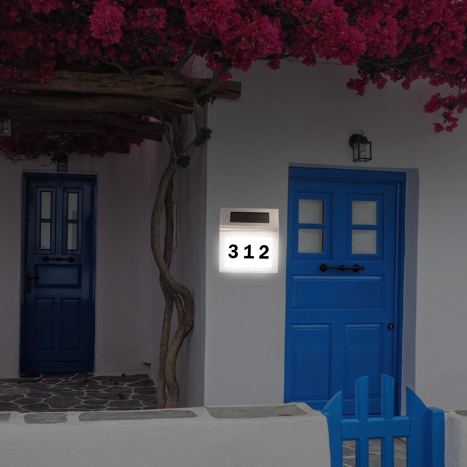 

Solar Lighted Address Number Stainless Solar Powered Illumination Wall Lamp House Street Alphanumeric Number Light
