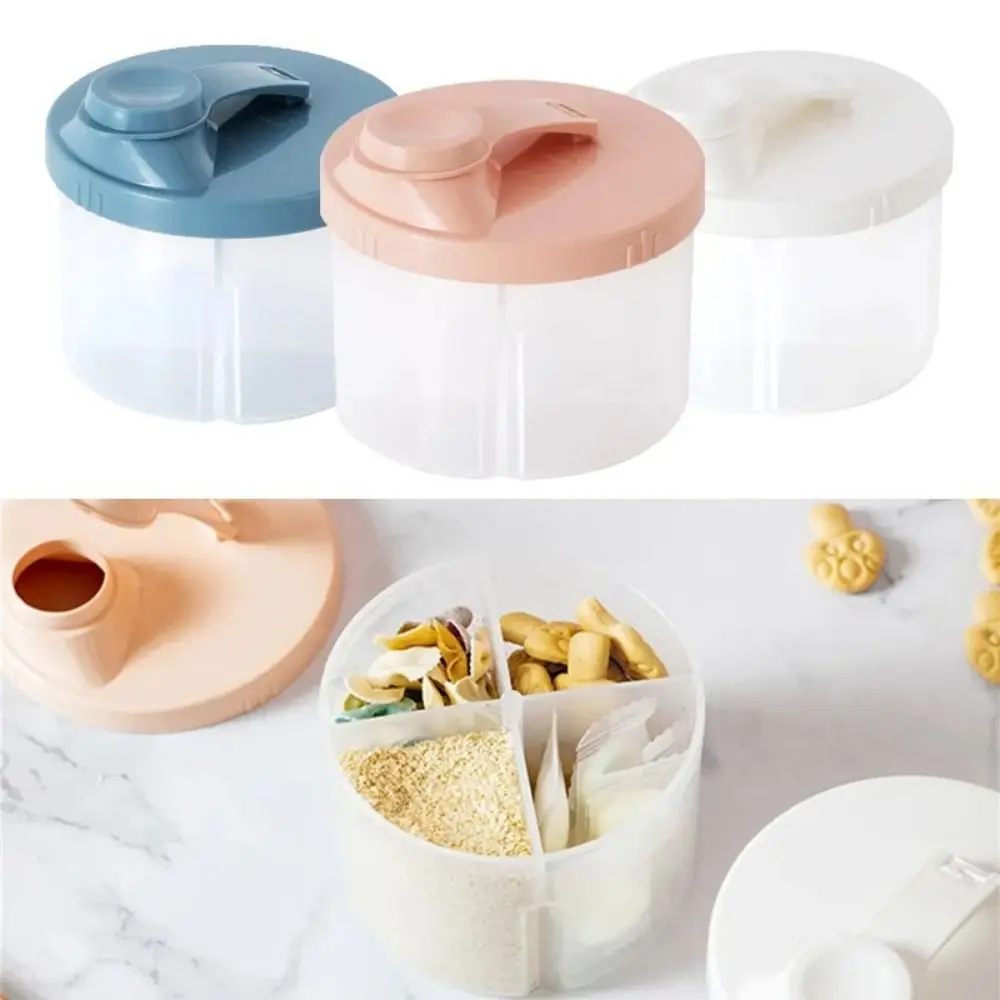 Portable Infant Milk Powder Box 4 Grids BPA Free Baby Milk Powder Dispenser Leakproof Large-Capacity
