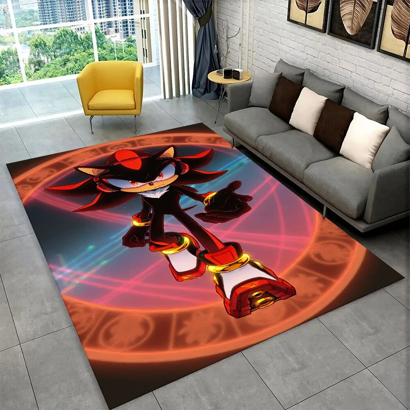 Classic S-Sonic Cartoon Game Carpet Rug for Playroom Bedroom Living Room Sofa Home Decor,kid Area Rug Non-slip Floor Mat Gift
