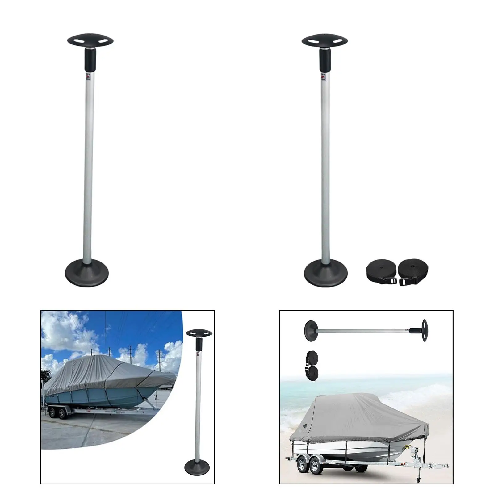 

Professional Telescopic Boat Cover Support Pole Windproof Adjustable Height 22"-70" Heavy-Duty Steel/Aluminum for Pontoon Patio