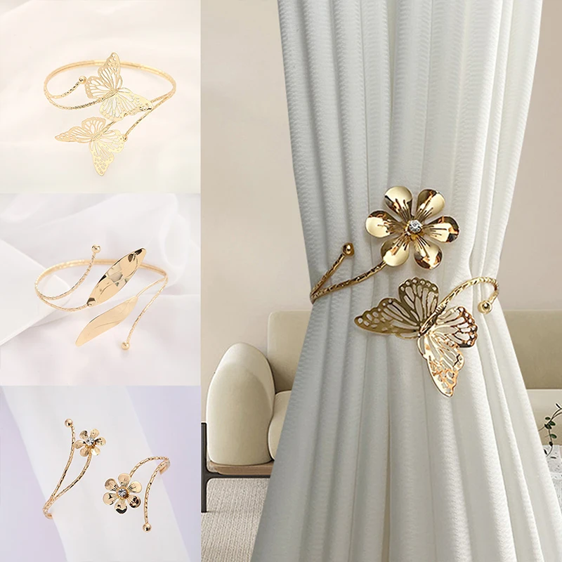 

Metal Butterfly Curtain Tiebacks Drapes Holdback Clips Decorative Bedroom Curtain Holders European Style Home Decor Accessories