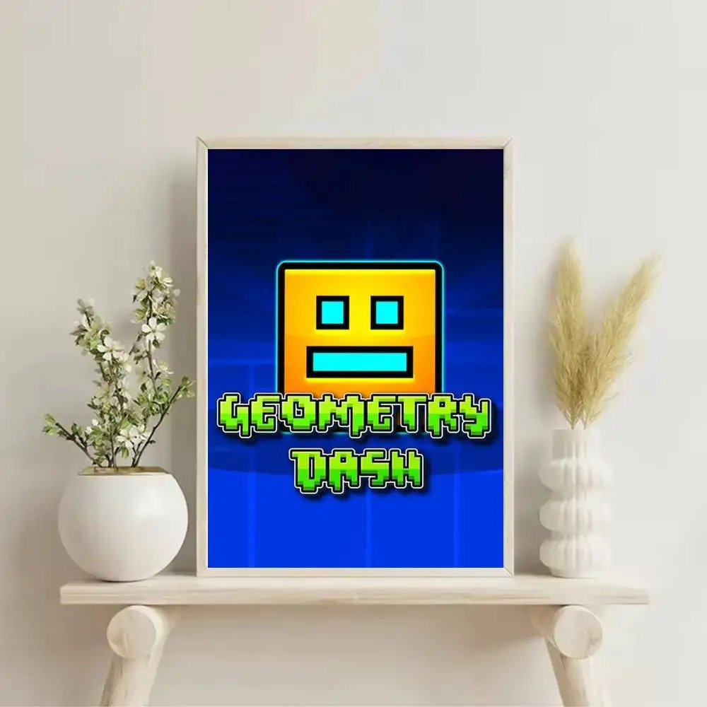 MUSIC Game G-Geometry Dash Poster Self-adhesive Art Waterproof Paper Sticker Coffee House Bar Room Wall Decor