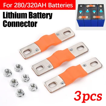 1/3/10 pces 12v furo para furo 74mm conector de cobre de barra de ônibus flexível 3mm de espessura para uso de bateria de lítio lifepo4 280ah-320ah