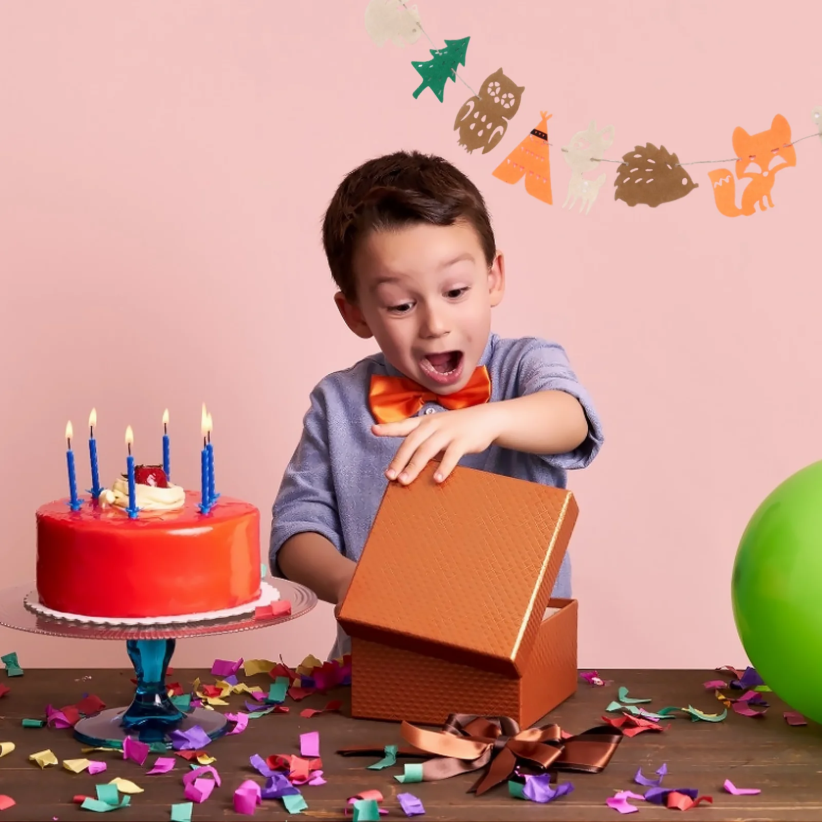 

2pcs Jungle Animal Pulling Flag Linen Birthday Banner Party Decorative String Cartoon Bunting Themed Celebration Decoration Kids