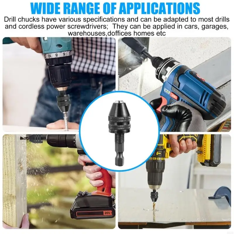 Hexagonal Shank Three Jaw Chucks For Quick Drill Bit Enhancing Work Speed 3 Pack M68E