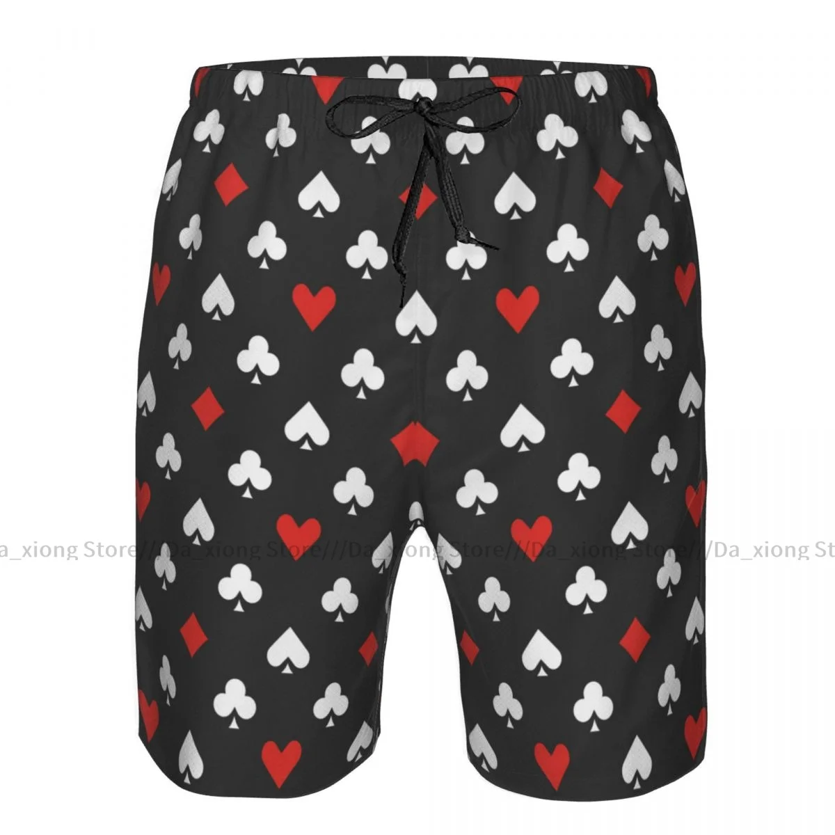 Men's Beach Short Swim Shorts Card Suits Poker Surfing Sport Board Shorts Swimwear