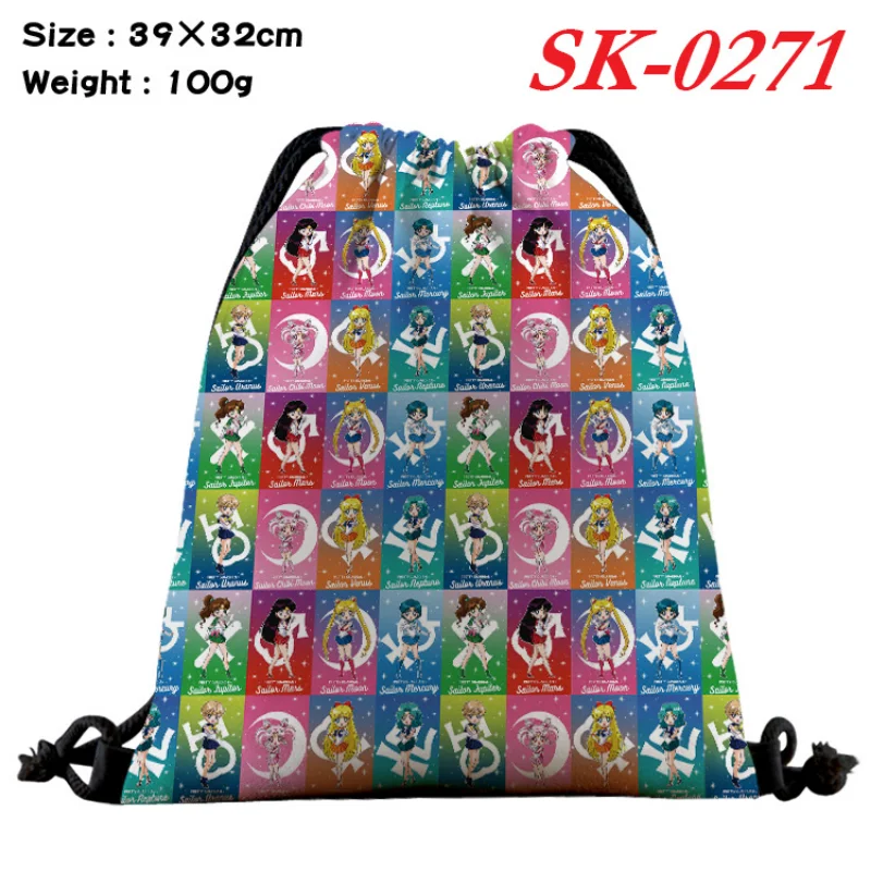 Anime Sailor Moon zaino donna borse con coulisse borsa a tracolla in tela per ragazze da viaggio zaino borse portaoggetti porta scarpe regalo